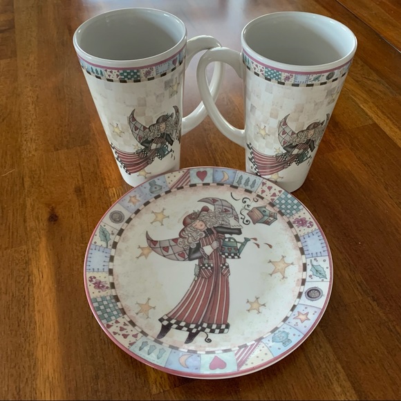 Two Large Mugs and One Plate - Picture 2 of 3